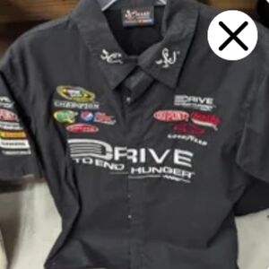 Chase Authentics Black Racing Shirt with Embroidered Logos